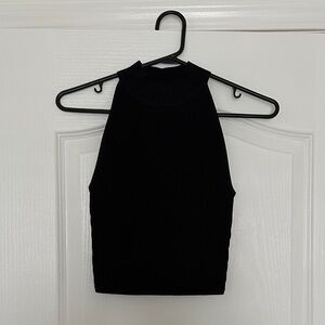 NWOT Babaton Elegant Black Ribbed Sleeveless Top